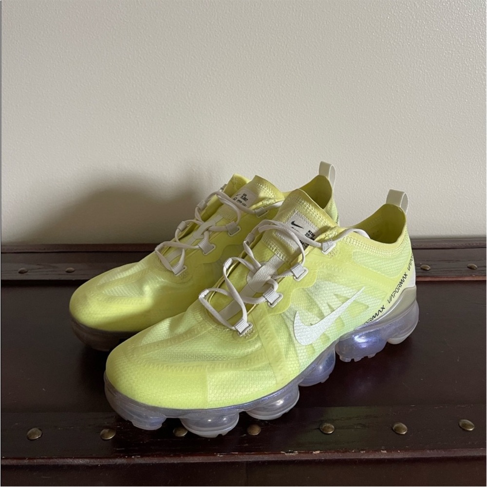 Nike Neon Yellow Women's Vapormax Sneakers with White Swoosh